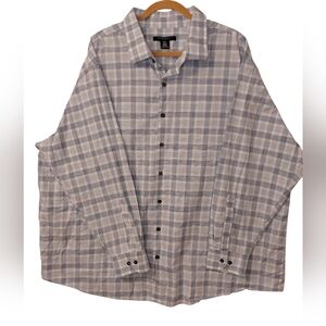 Men's Plaid Button-Down Shirt - Gray